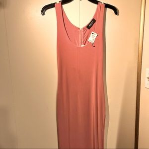 Shimmery Dusty Rose Bodycon Midi Dress🌹